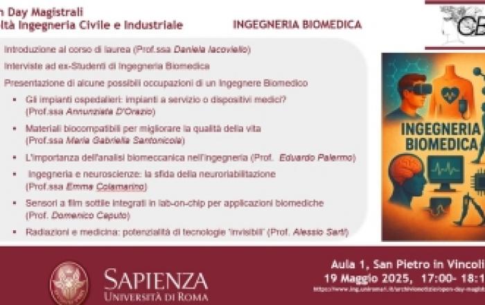 OPEN DAY MAGISTRALI   INGEGNERIA BIOMEDICA